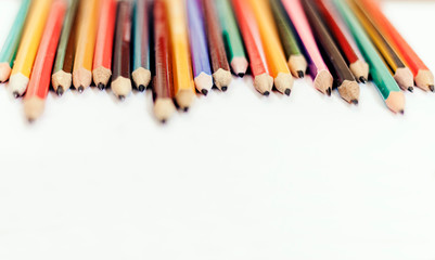 color pencils isolated on white background