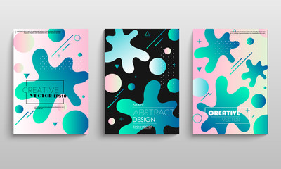 Brochure layout, cover modern design annual report, magazine, flyer in A4 with colourful geometric shapes for business with abstract texture background.