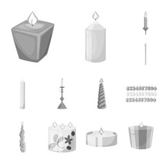 Isolated object of paraffin and fire  icon. Collection of paraffin and decoration    stock symbol for web.