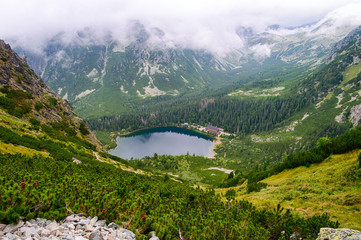Naklejka na ściany i meble Beautiful Poprad lake in Slovakia in Europe