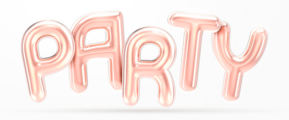 PARTY rose gold foil balloon