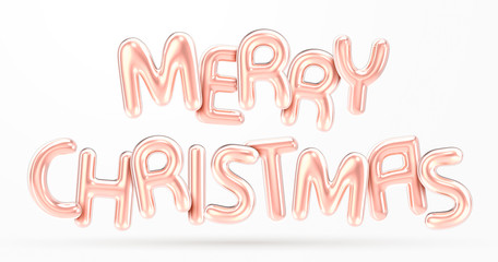 MERRY CHRISTMAS rose gold foil balloon