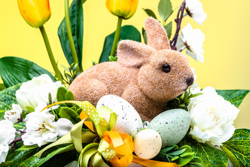 Easter rabbit, spring easter background