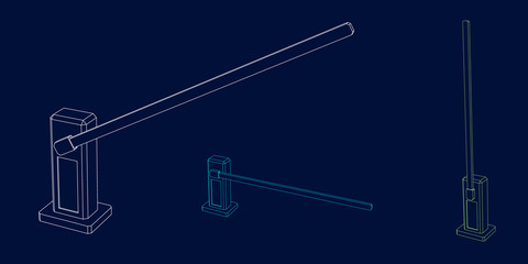 Automatic barrier. Vector outline illustration.