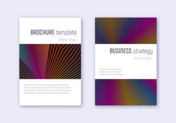 Minimalistic cover design template set. Rainbow ab