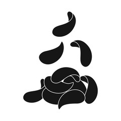 Vector illustration of chips and potato  icon. Collection of chips and onion vector icon for stock.