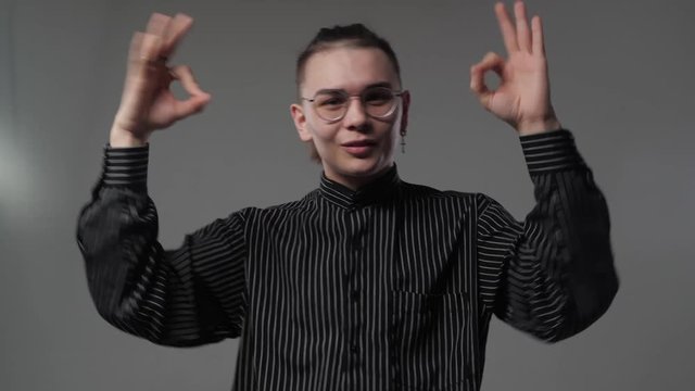 unusual man shows okay
