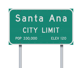 Santa Ana City Limit road sign