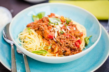  Traditional Italian spahgetti Bolognaise