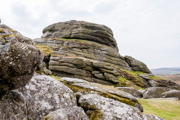 Dartmoor, Devon, Felsen, Hound Tor, felsig, Moor, Heidelandschaft, Wanderweg, Frühling, Südengland