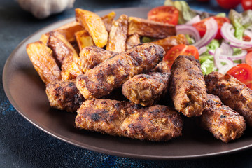 Kebapche or cevapcici, balkan minced meat kebab