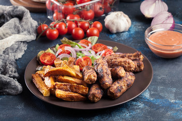 Kebapche or cevapcici, balkan minced meat kebab