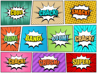 Comic book pages set