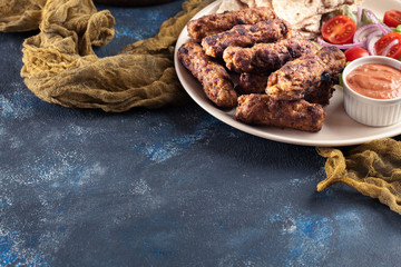 Kebapche or cevapcici, balkan minced meat kebab