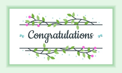 Congratulations Floral Frame Greeting Card