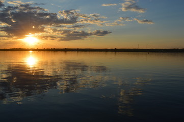 sunset on the lake