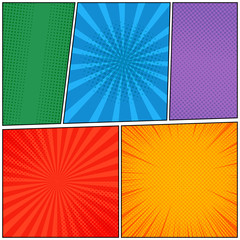 Obraz premium Comic page colorful composition