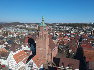 Fototapeta na wymiar aerial view over Weil der Stadt Baden Wuerttemberg Germany