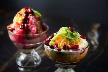 Malaysia tradition ice shaved dessert that called Cendol