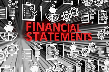 FINANCIAL STATEMENTS concept blurred background 3d render illustration