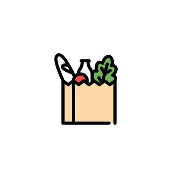 Vector Grocery Food Bag Icon