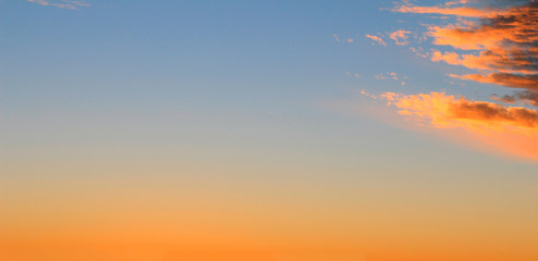 Dramatic sunset sky and beautiful clouds