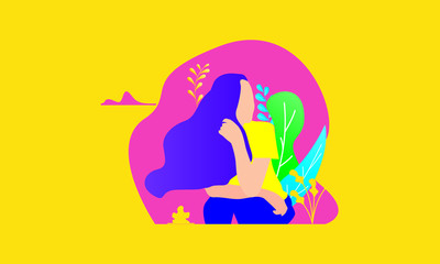 illustration of a woman in a flat style