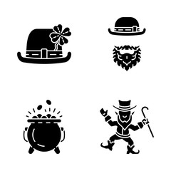 Saint Patrick’s Day glyph icons set