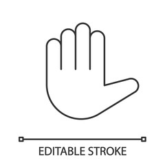Raised hand emoji linear icon
