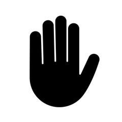 Raised hand glyph icon