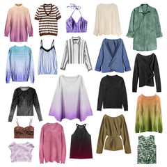 Group of shirts isolated
