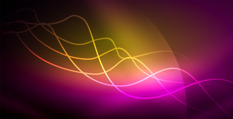 Neon lines shiny glowing background