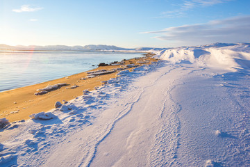 Guba Voronya, Barents Sea bay. Kola Peninsula landscape