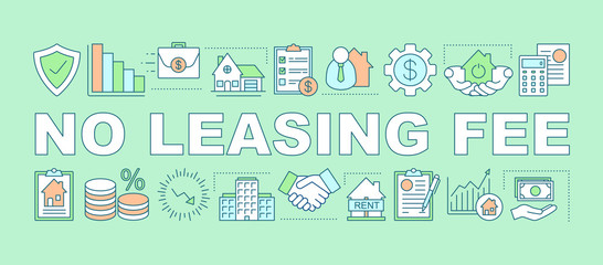 No leasing fee word concepts banner