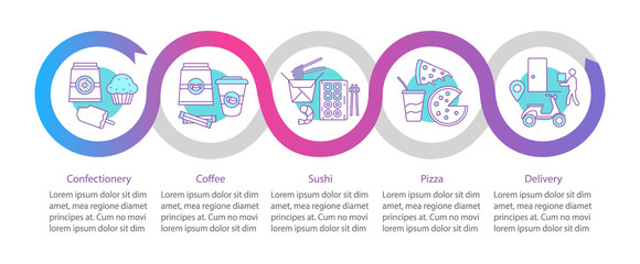 Fototapeta na wymiar Food delivery vector infographic template