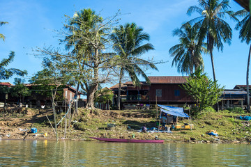 Fototapeta na wymiar 4000 Islands zone in Nakasong over the Mekong river in Laos
