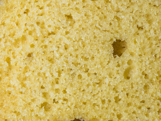 Foreground of yogurt cake texture
