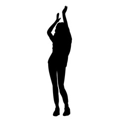 black silhouette of a girl dancing