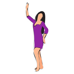 girl dancing, colorful silhouette