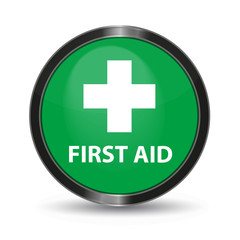 First Aid Button - Vector Illustration - Isolated On White Background