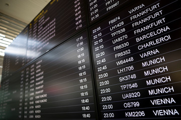 Fototapeta premium Boarding time monitor screens
