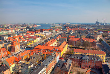 Fototapeta na wymiar Scenic Aerial Panorama Copenhagen in the morning