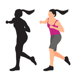 Vector, on a white background, a girl in a flat style, without a face