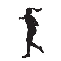 Fototapeta na wymiar vector, on a white background, silhouette of a girl dancing