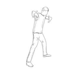 Fototapeta na wymiar freehand sketch of a man dancing