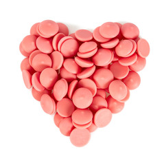 strawberry chocolate chips isolated on white