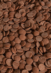 chocolate chips isolated on white