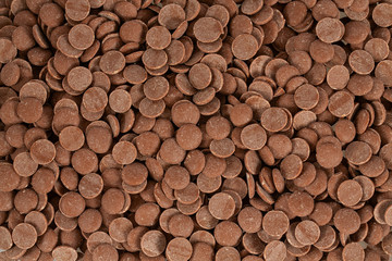 chocolate chips isolated on white