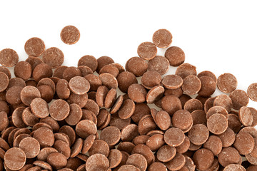 chocolate chips isolated on white