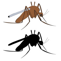  insect mosquito brown, with silhouette